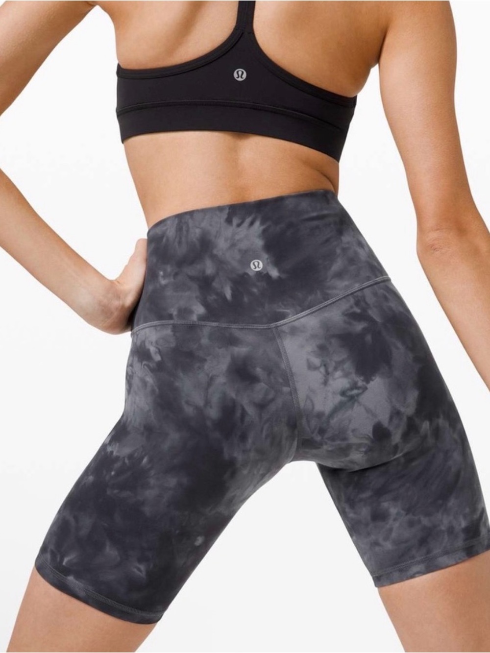 Lululemon High-Rise Align 8” Diamond Dye Graphite Grey Bike Shorts Size 8
